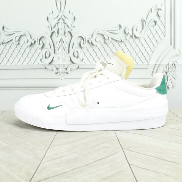Nike Drop Type Evergreen Aura White Leather Premium Casual Shoe Size 5 Y - Picture 1 of 9